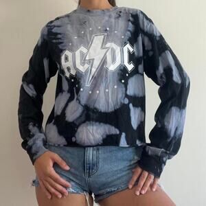Tie dye graphic ac dc tshirt